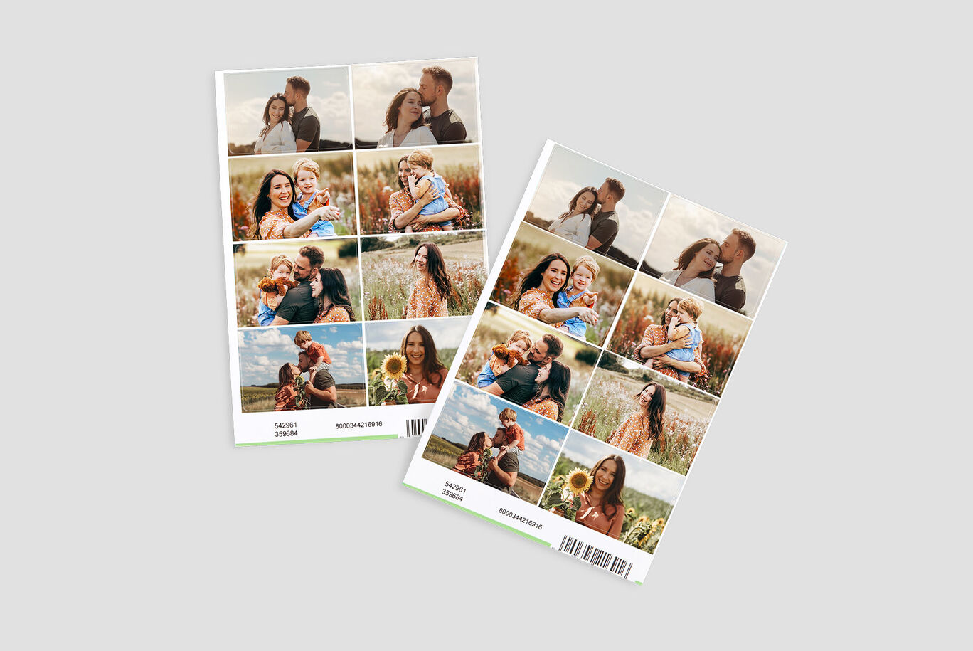 Dve CEWE fotoknihy s rodinnými fotografiami v prírodnom prostredí.