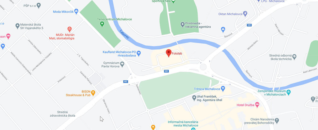 Mapa Osijeku s označením na dôležitom mieste