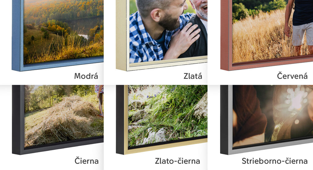 Rámy rôznych farieb a dizajnov na svetlom pozadí.
