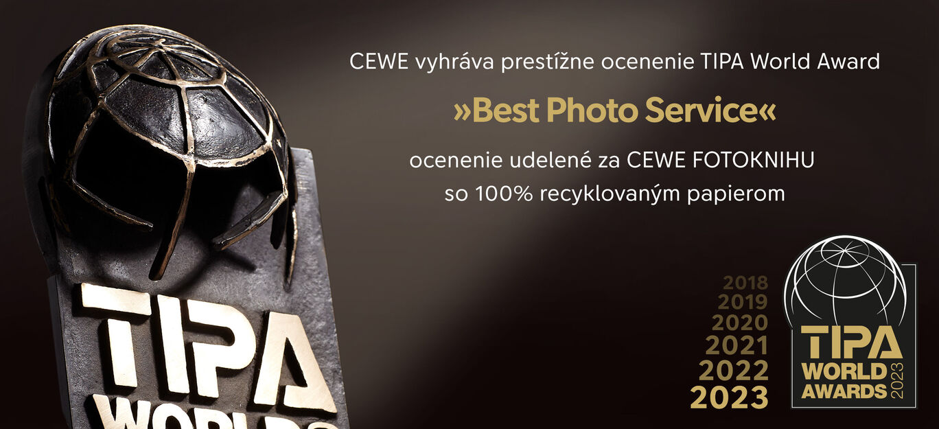 CEWE získava TIPA World Award za najlepší fotodienst, prezentovaný zlatou trofejou